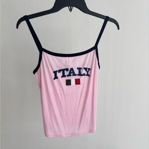 SHEIN Pink Italy Camisole with Navy Accents